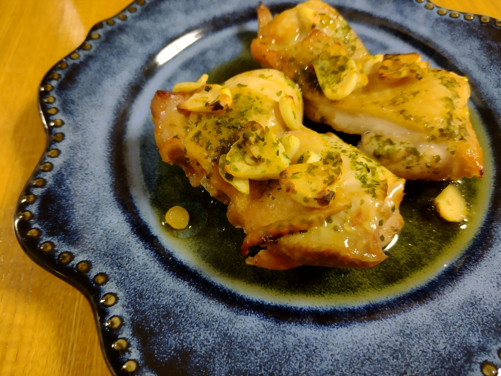 アルミホイルで簡単ガーリック照り焼きチキン