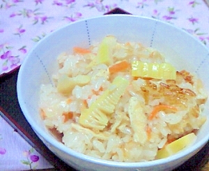 塩麹で旨味up↑たけのこご飯