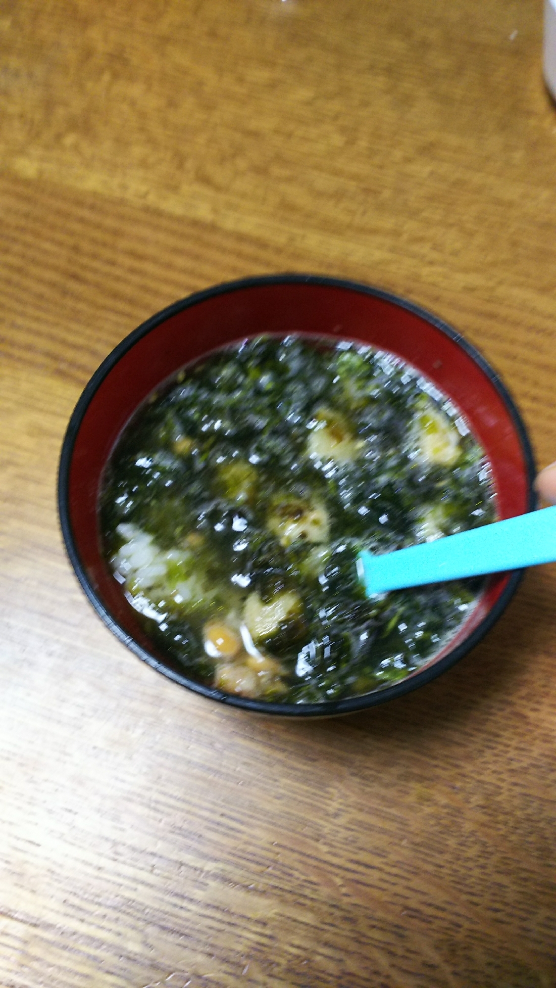 韓国海苔と納豆のお茶漬け