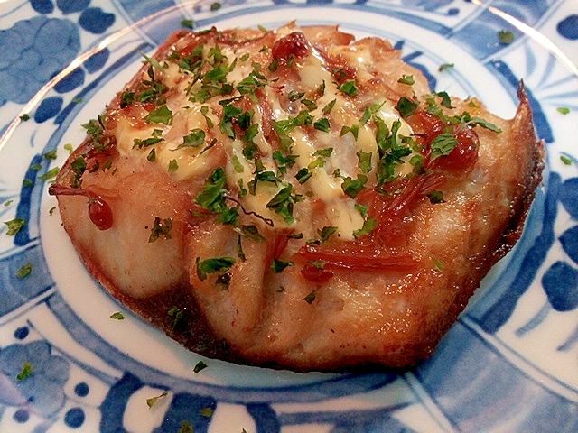 なめたけとマヨと青のりの塩サバ