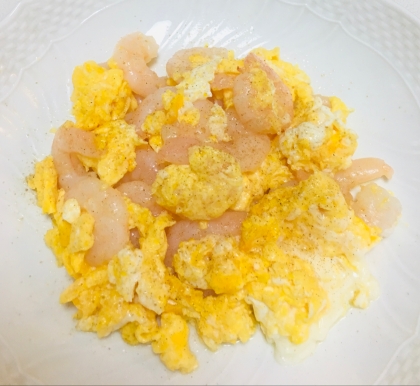 チンゲン菜と海老の卵炒め