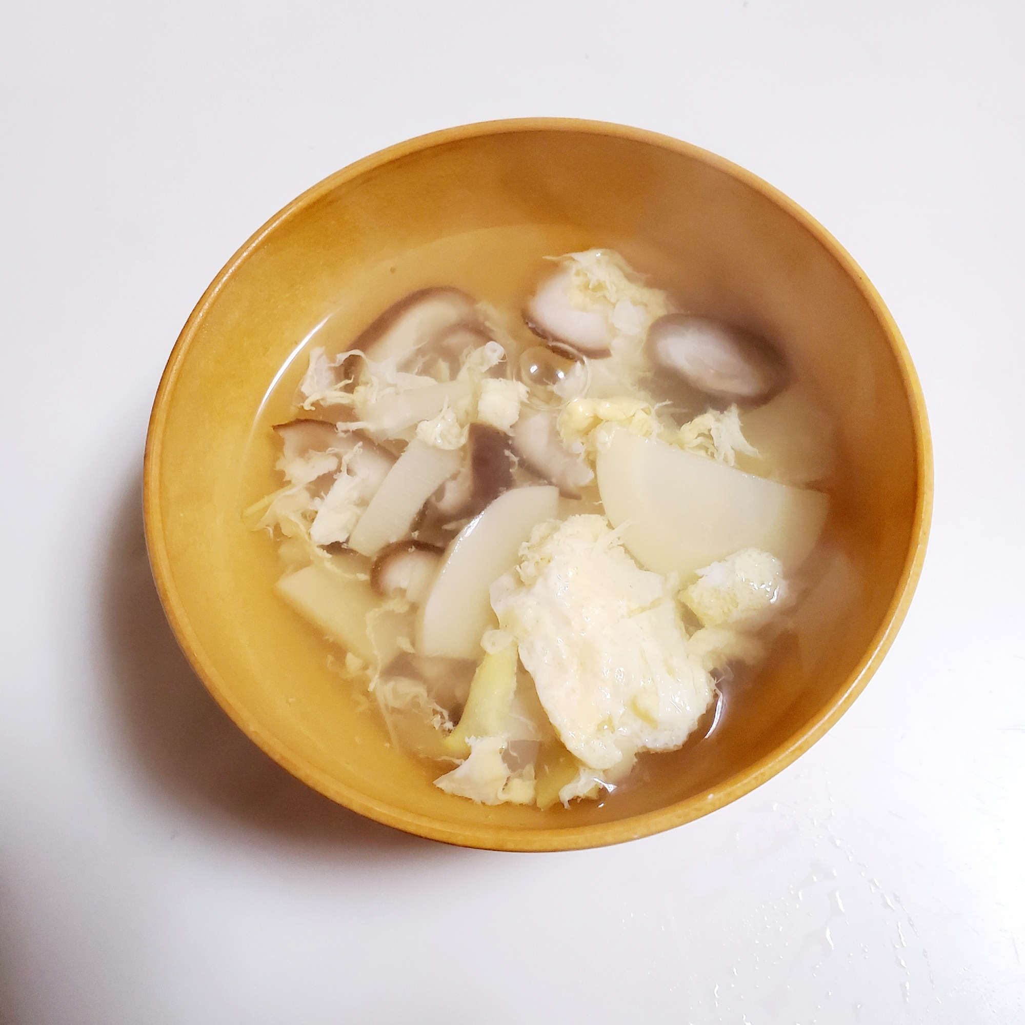 たけのこと椎茸の白だしスープ(*^^*)
