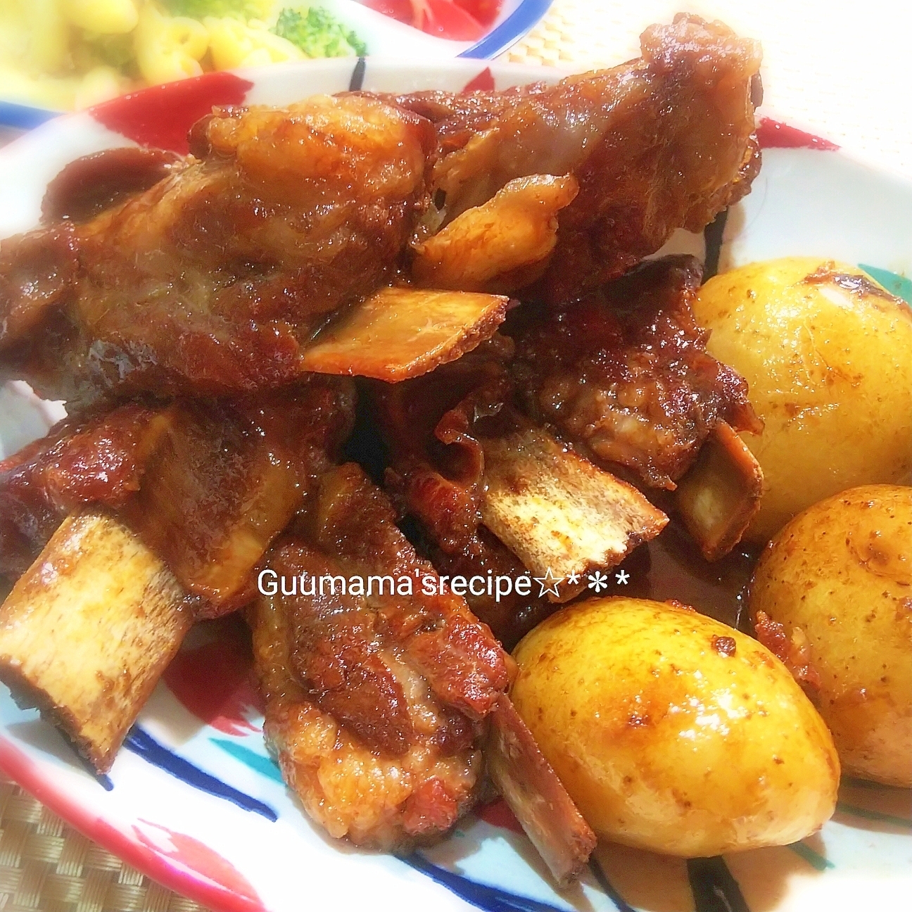 電気圧力鍋で♡スペアリブと丸ごと新じゃがの煮込み