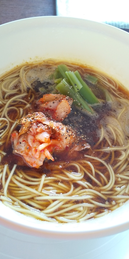 手作りスープで☆簡単＆キムチラーメン