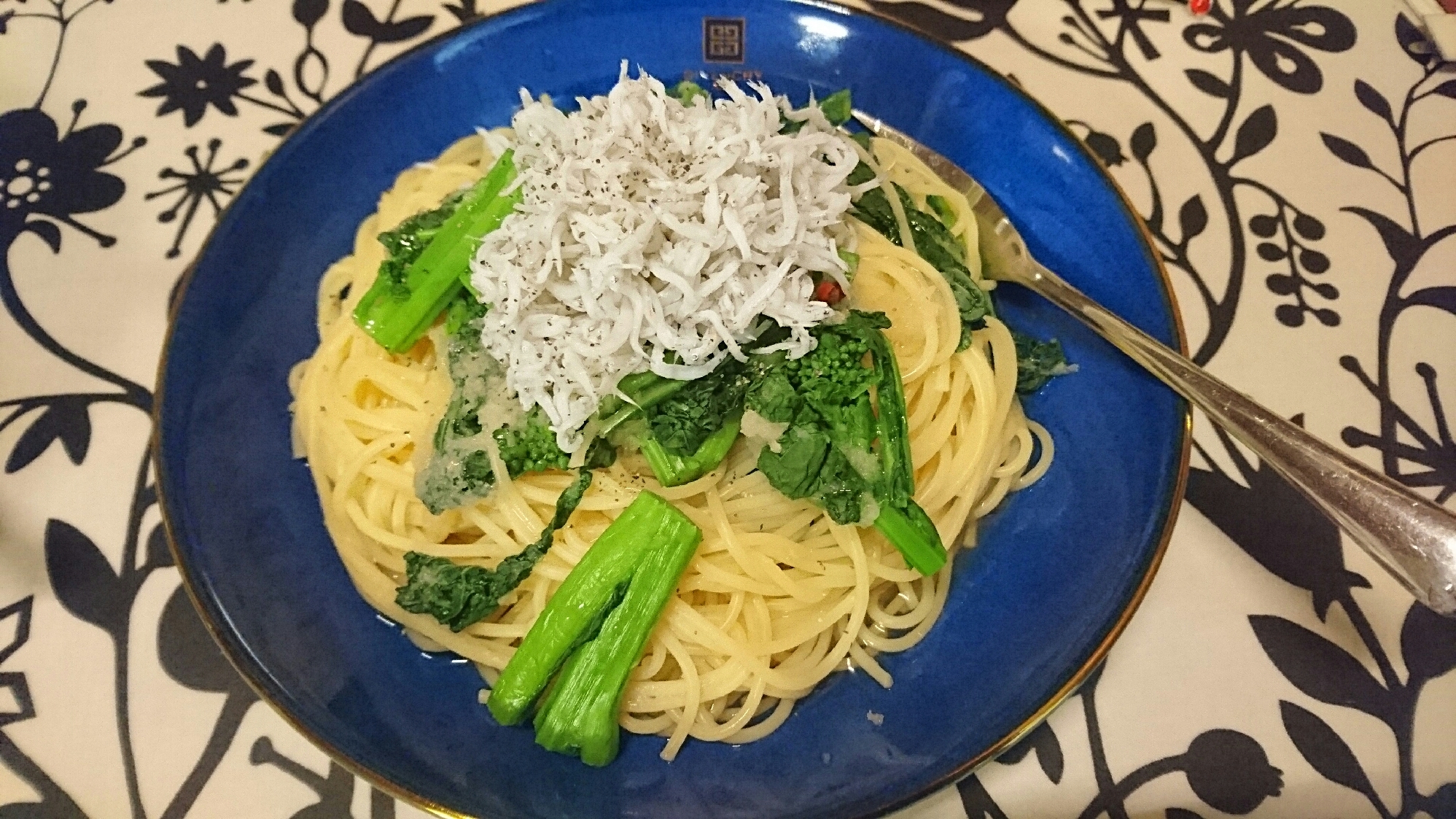 菜の花としらす、大根おろしの春和風パスタ
