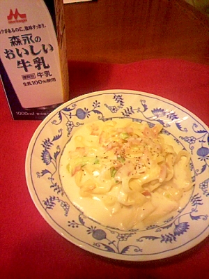 　鍋ひとつ　簡単ミルクスープパスタ