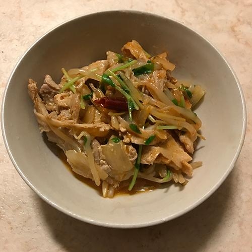 豚肉の麺つゆ野菜炒め