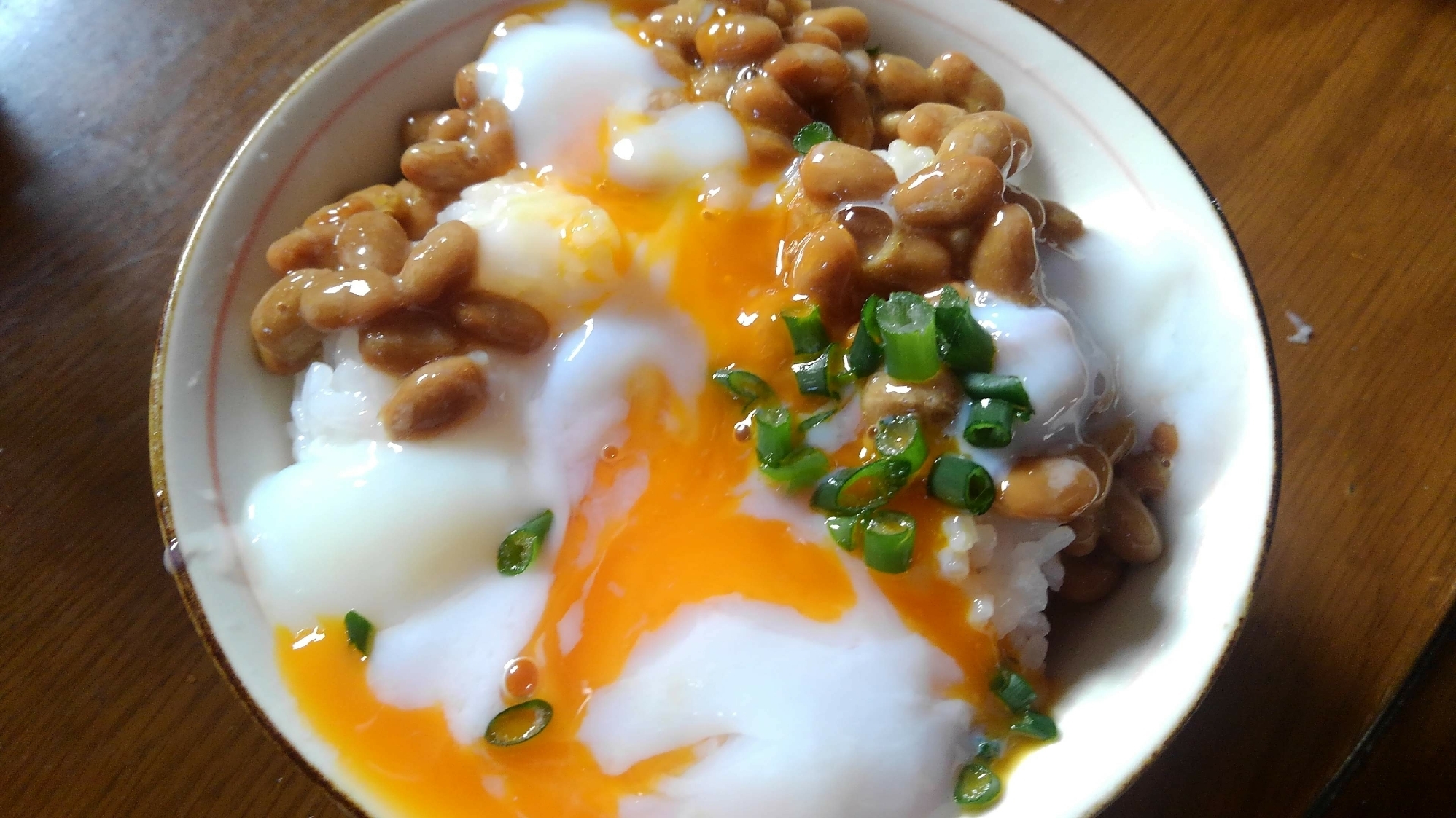 まろやか～な…温玉納豆ご飯