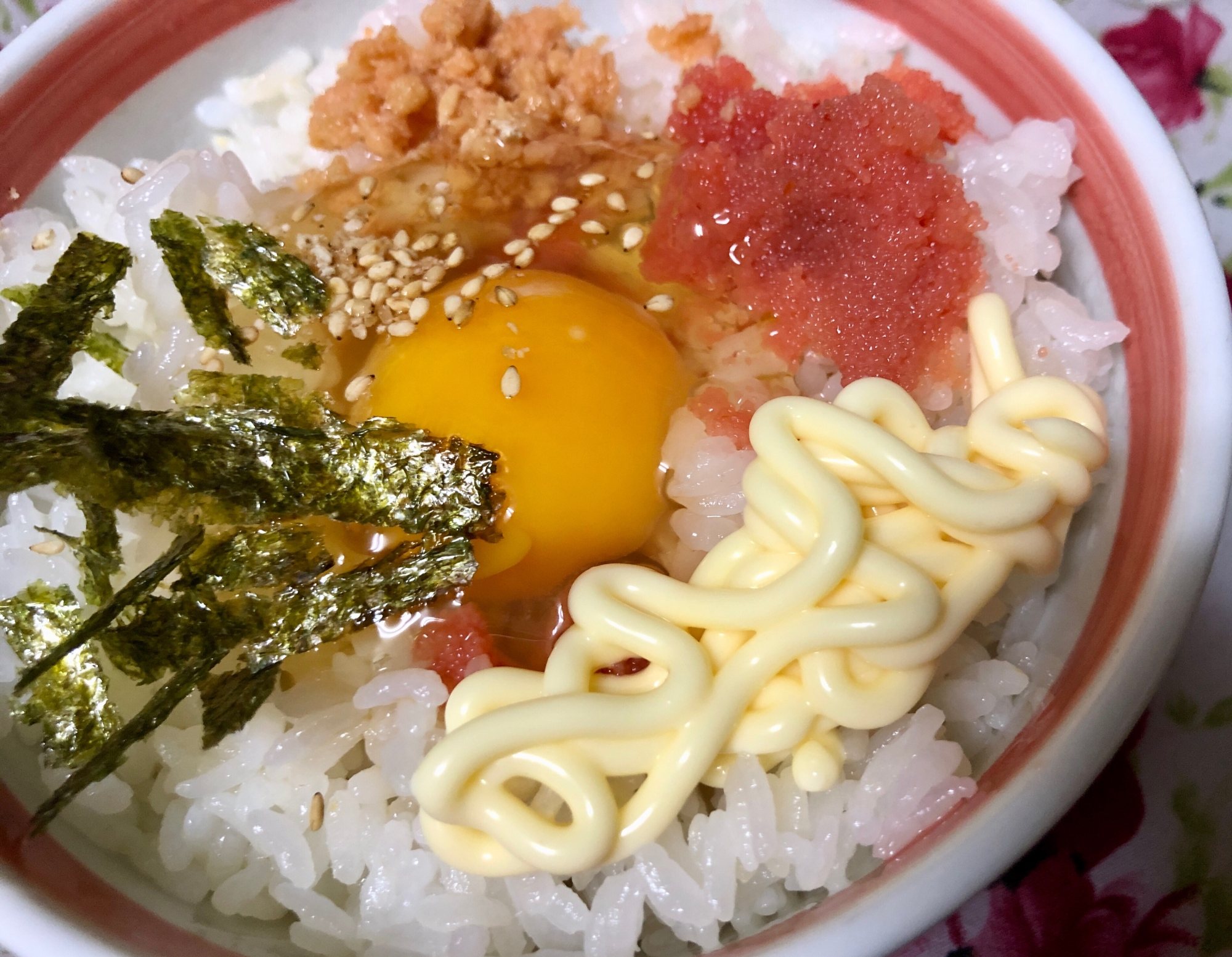 めんたい鮭マヨ卵かけご飯