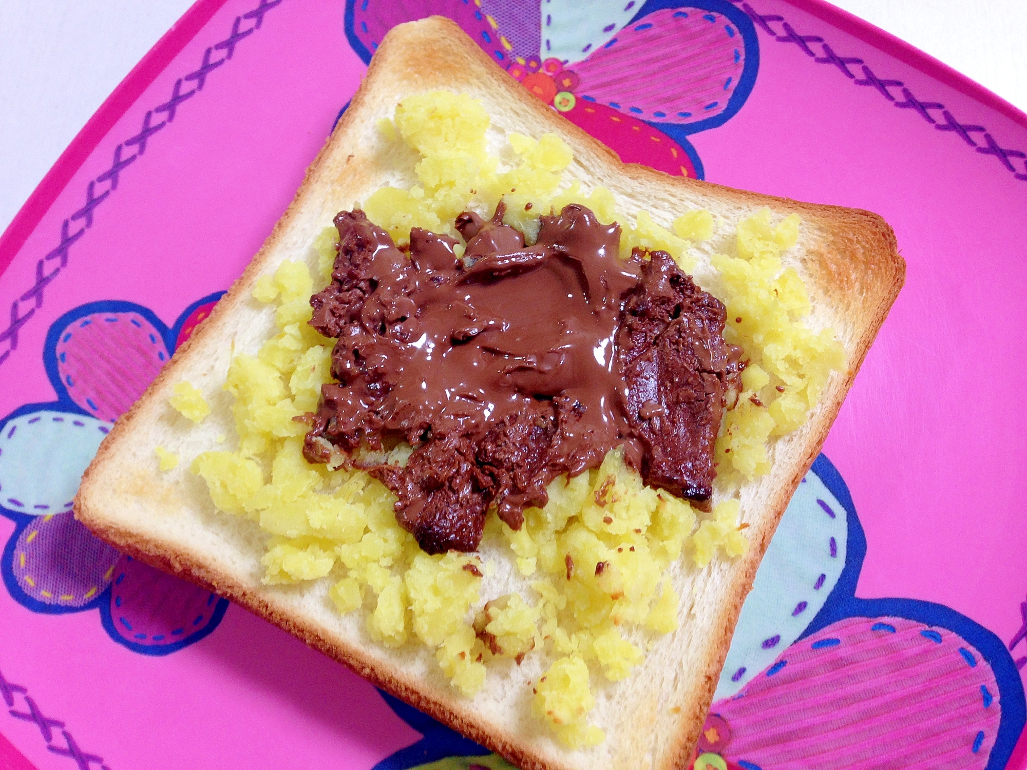 おやつトースト☆さつまいもチョコトースト