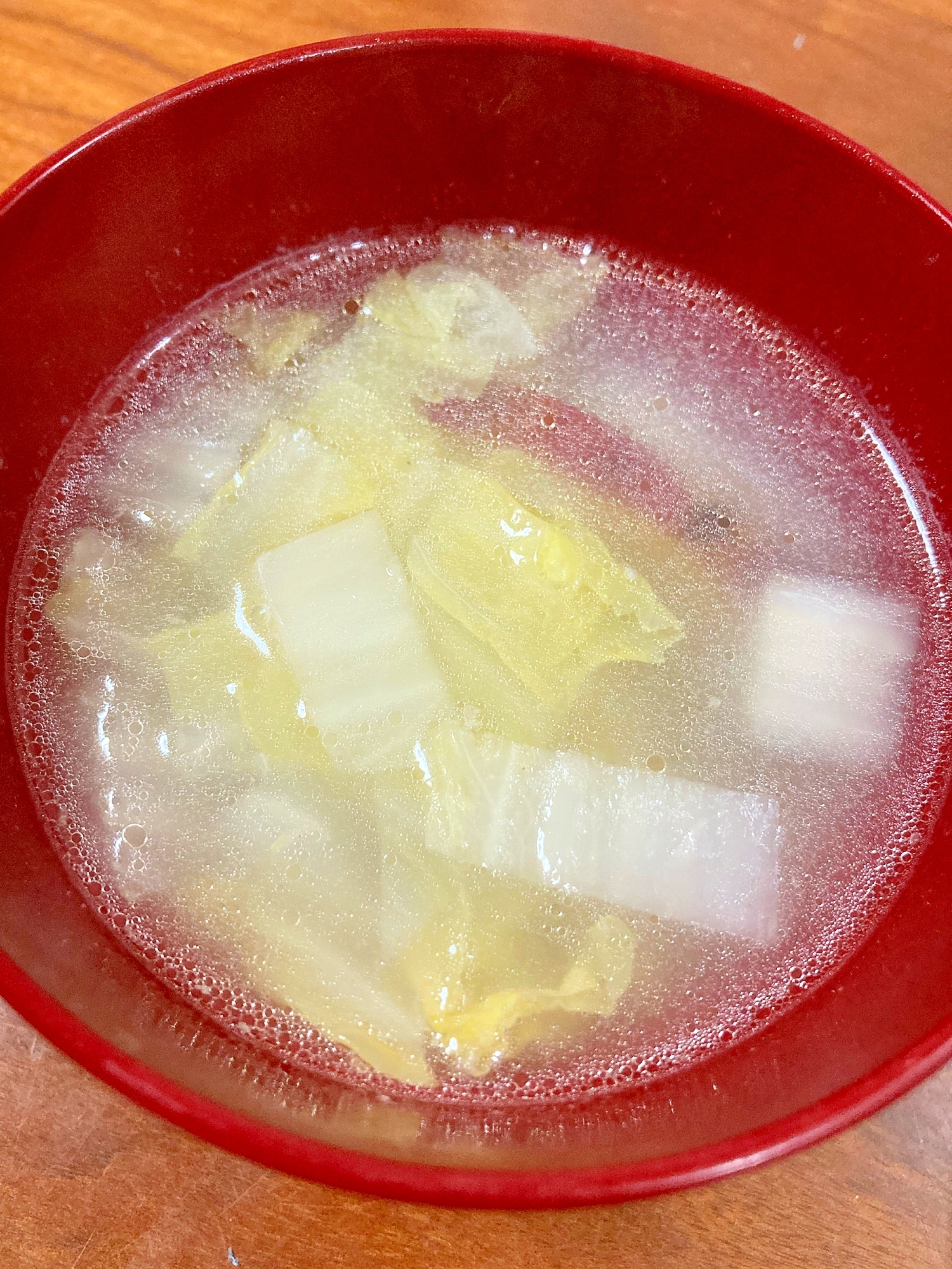 白菜とさつまいもの中華スープ