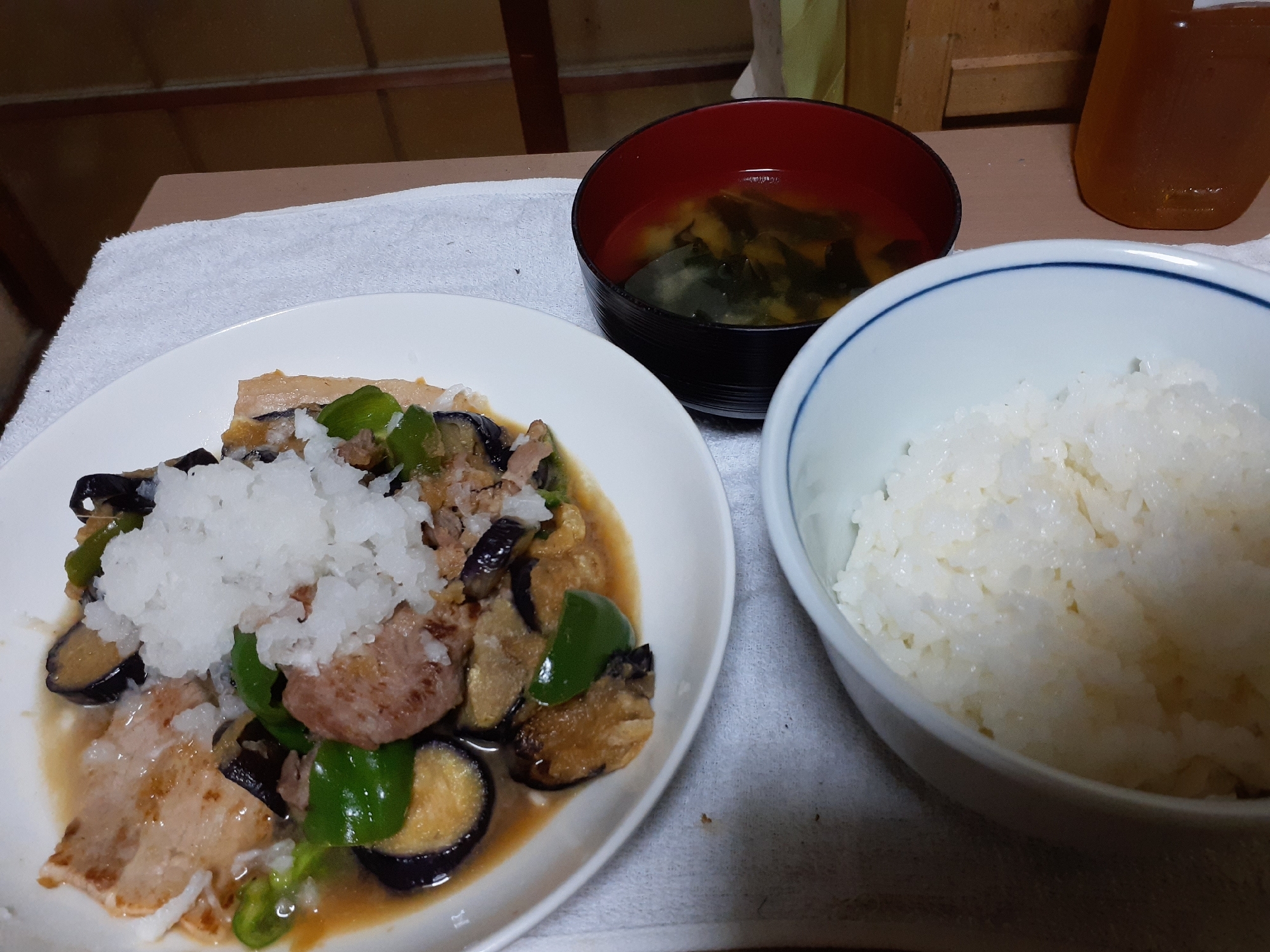 なすと豚肉のさっぱり炒め定食