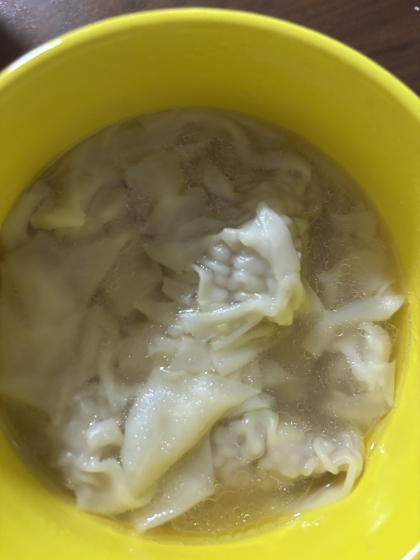 残った餃子の皮Deワンタンスープ！