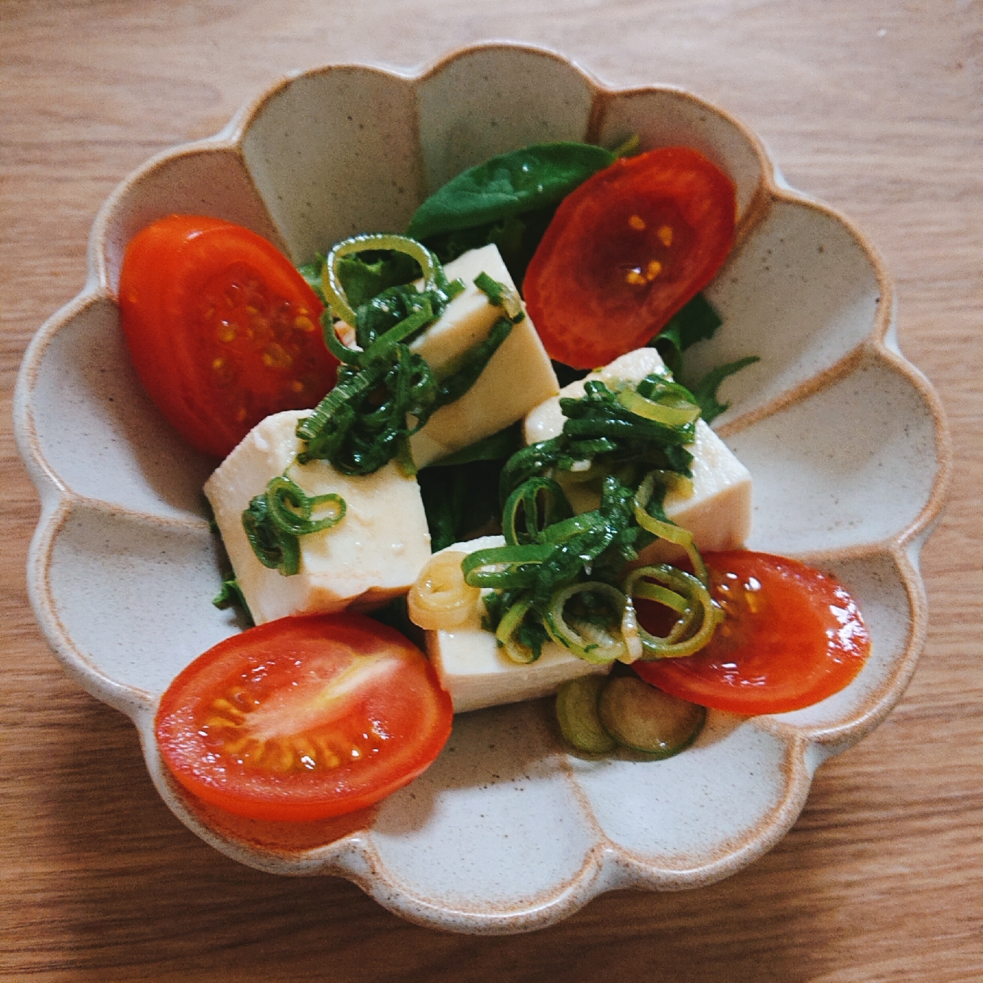 豆腐とトマトのねぎダレサラダ