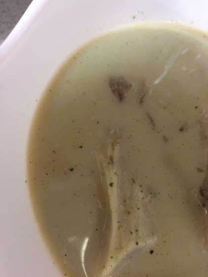 スープジャー利用　舞茸のグリーンカレースープ