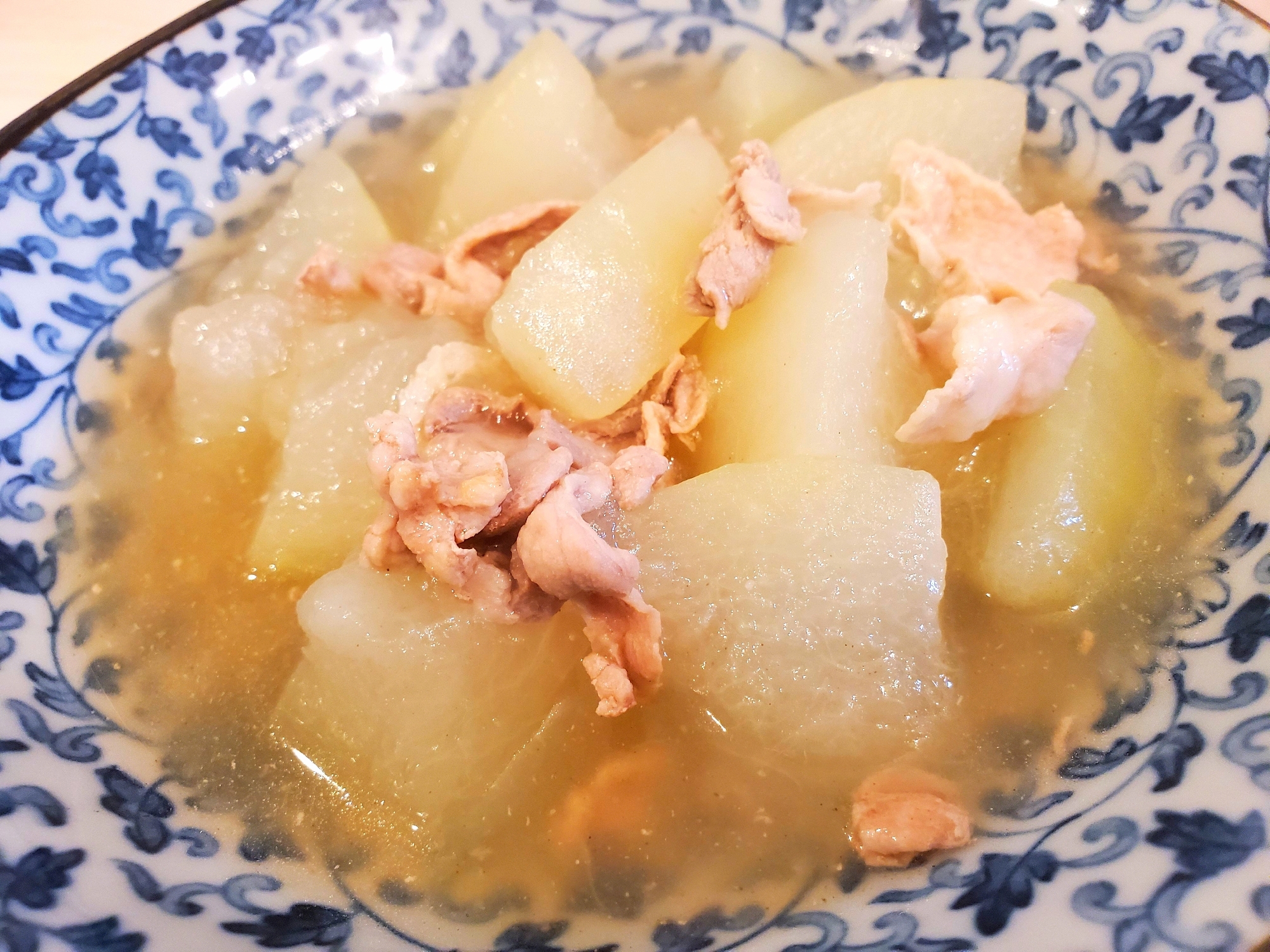 ほんだしで作る冬瓜と豚肉のとろとろ煮物♪