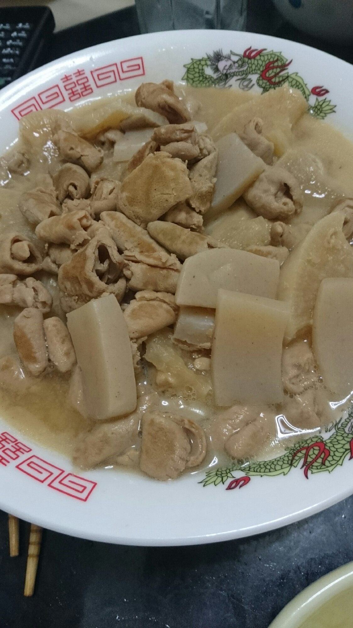 圧力鍋で!!柔らかもつ煮