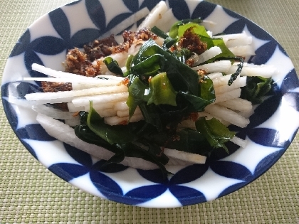 白菜と大根とわかめと豆腐のサラダ