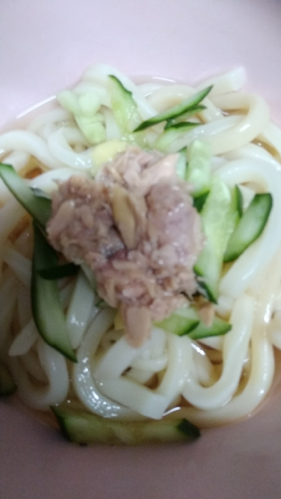 ツナとキュウリのゆず風味うどん