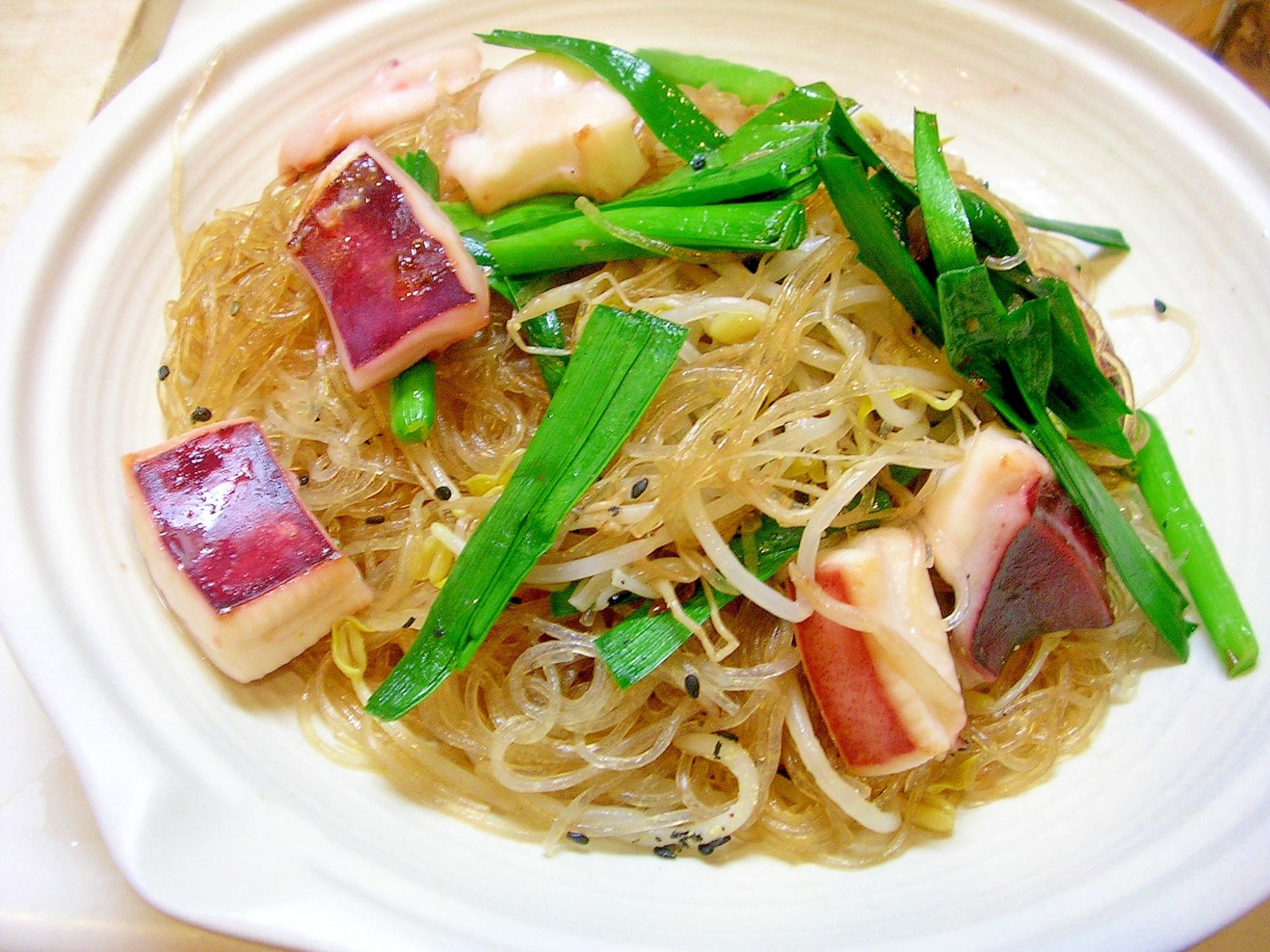 チャプチェ風　春雨とイカの炒め物