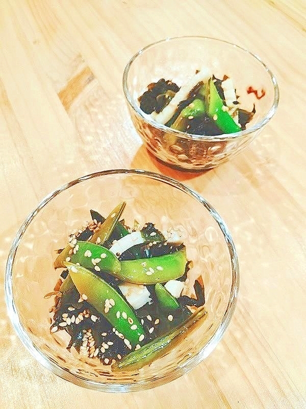 スナップエンドウの酢の物