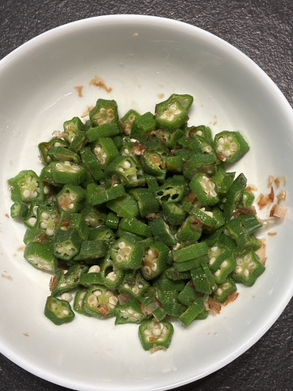 オクラのおかか醤油