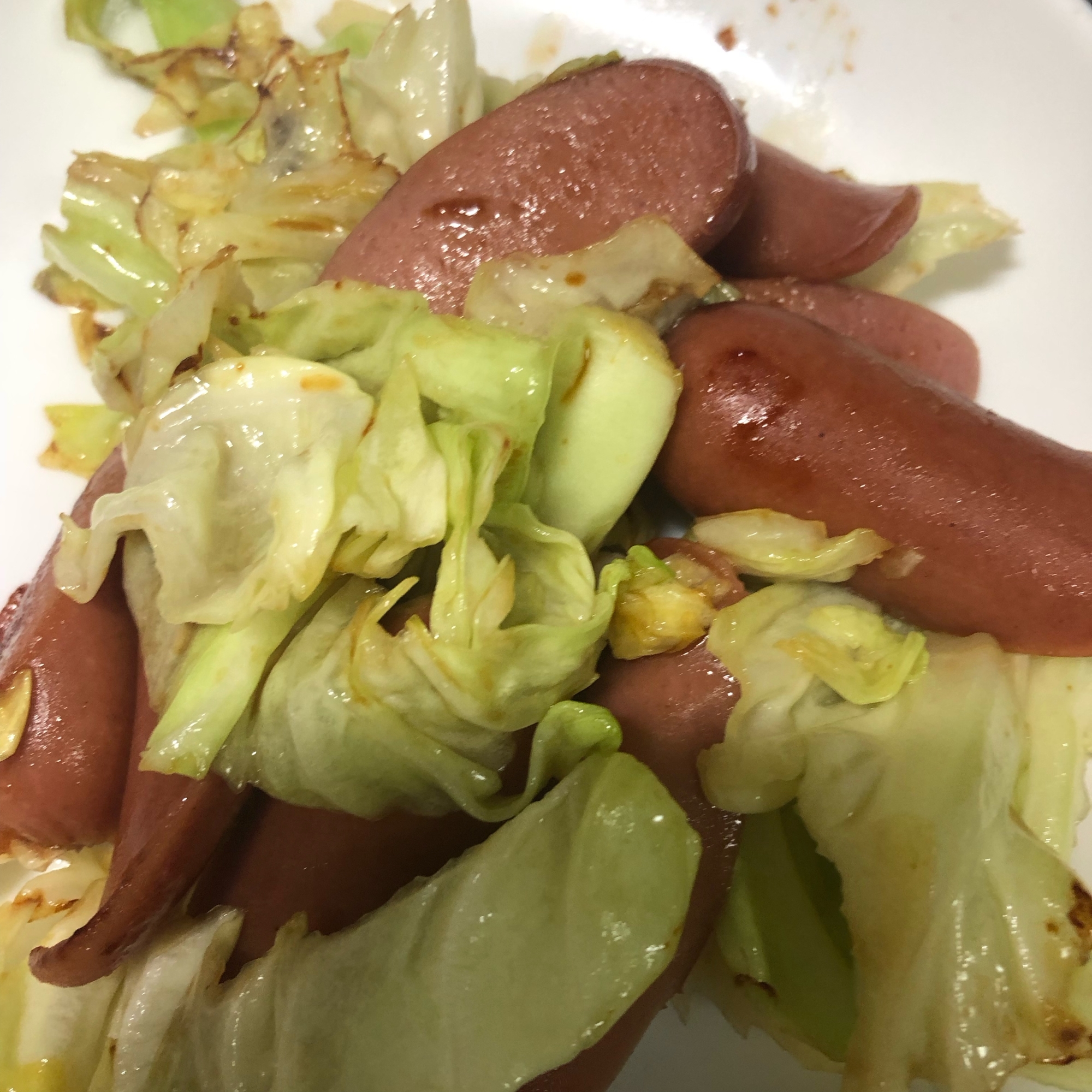 キャベツとウインナー