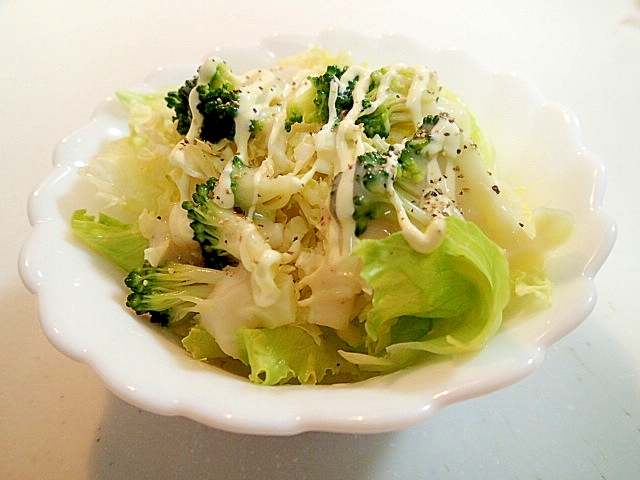 シーザードレ/マヨで　レタス・白菜・ブロコのサラダ