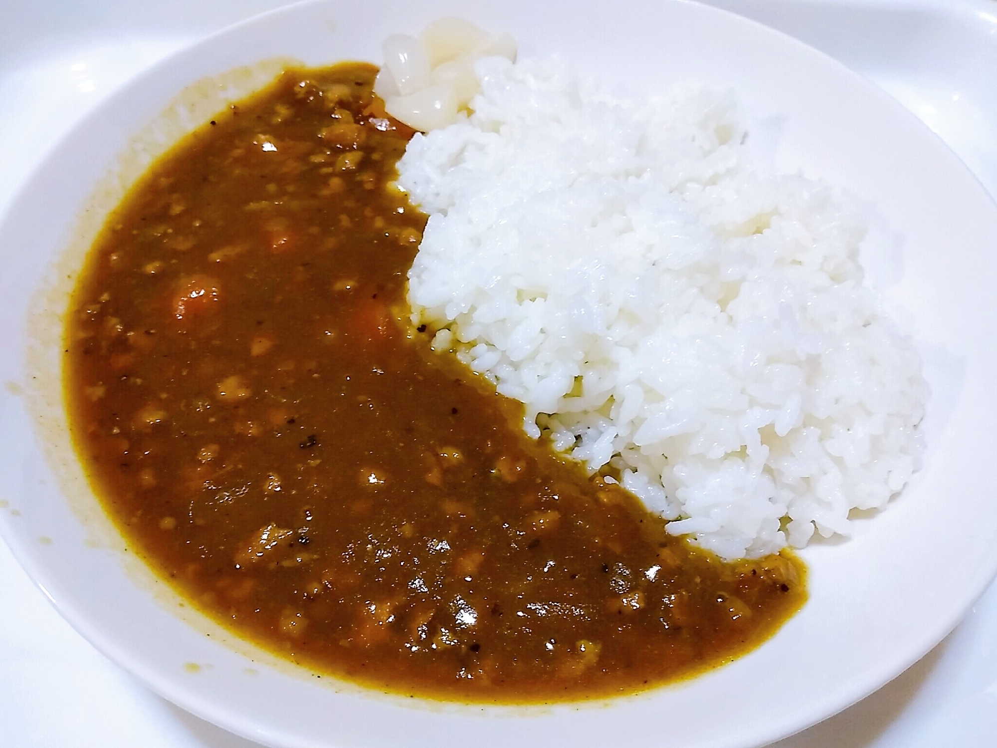 豚の荒挽きミンチでカレーライス