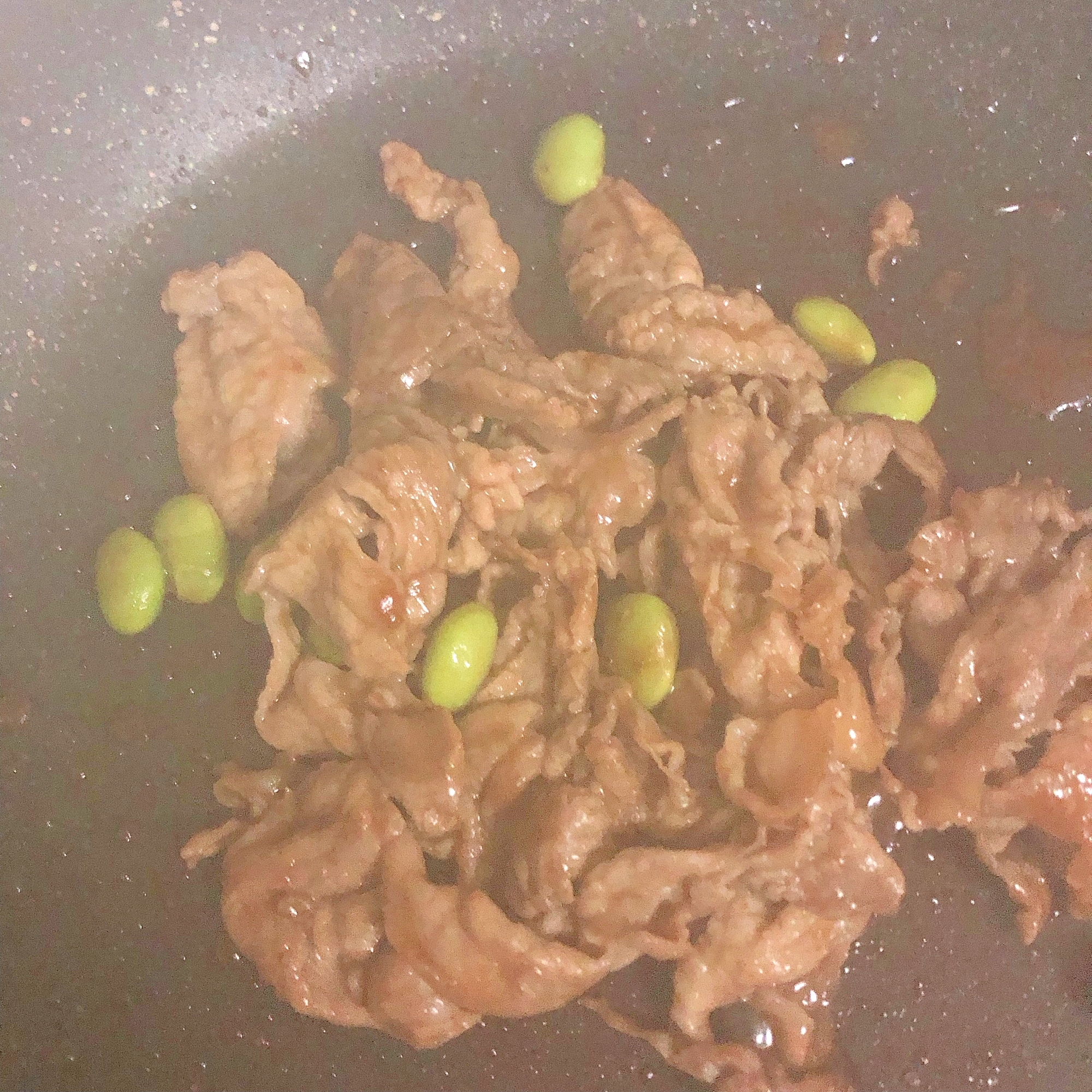 豚肉と枝豆の炒め物