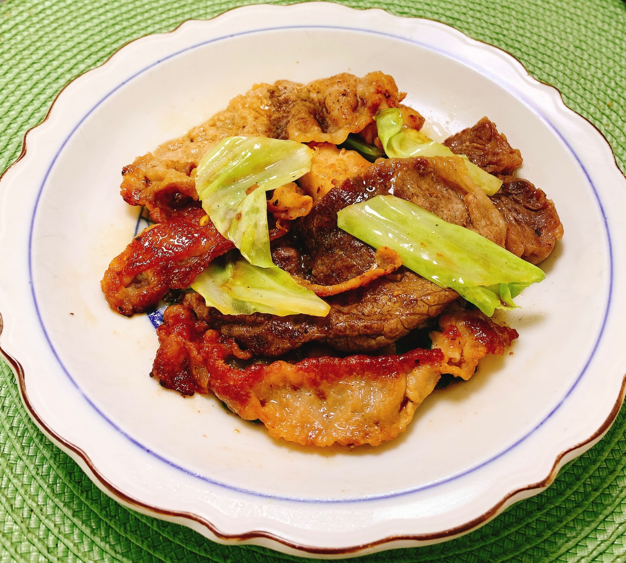 豚肉めんつゆたれ焼き（和風♪焼き肉風）✧˖°