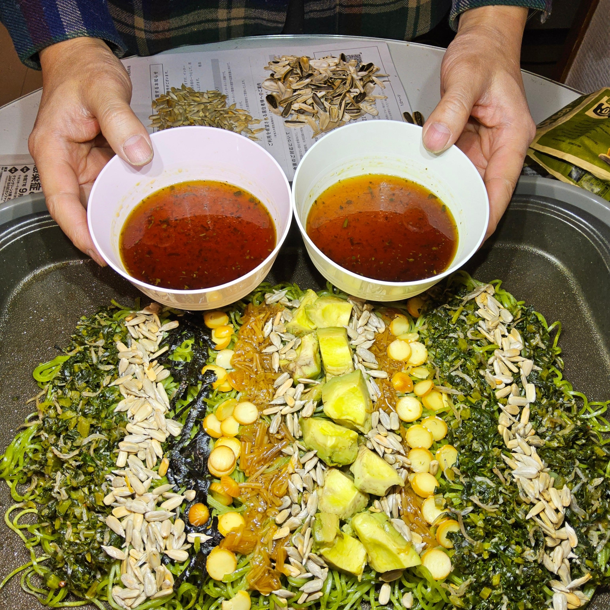 山口県ホームメイドアボカワラ蕎麦(ﾞ｀-´)ゞ_瓩