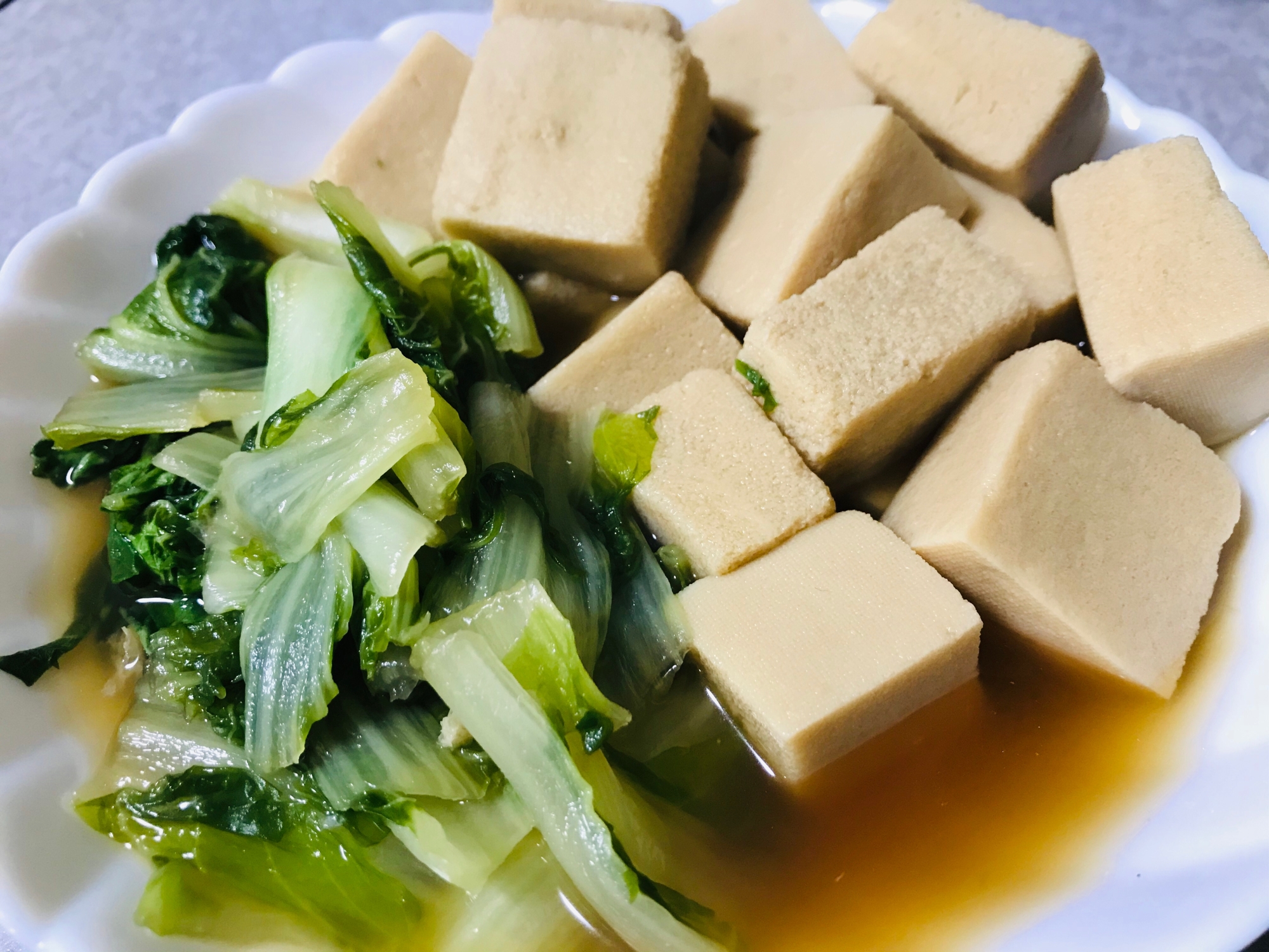 簡単副菜！たけのこ菜と高野豆腐の煮物♫