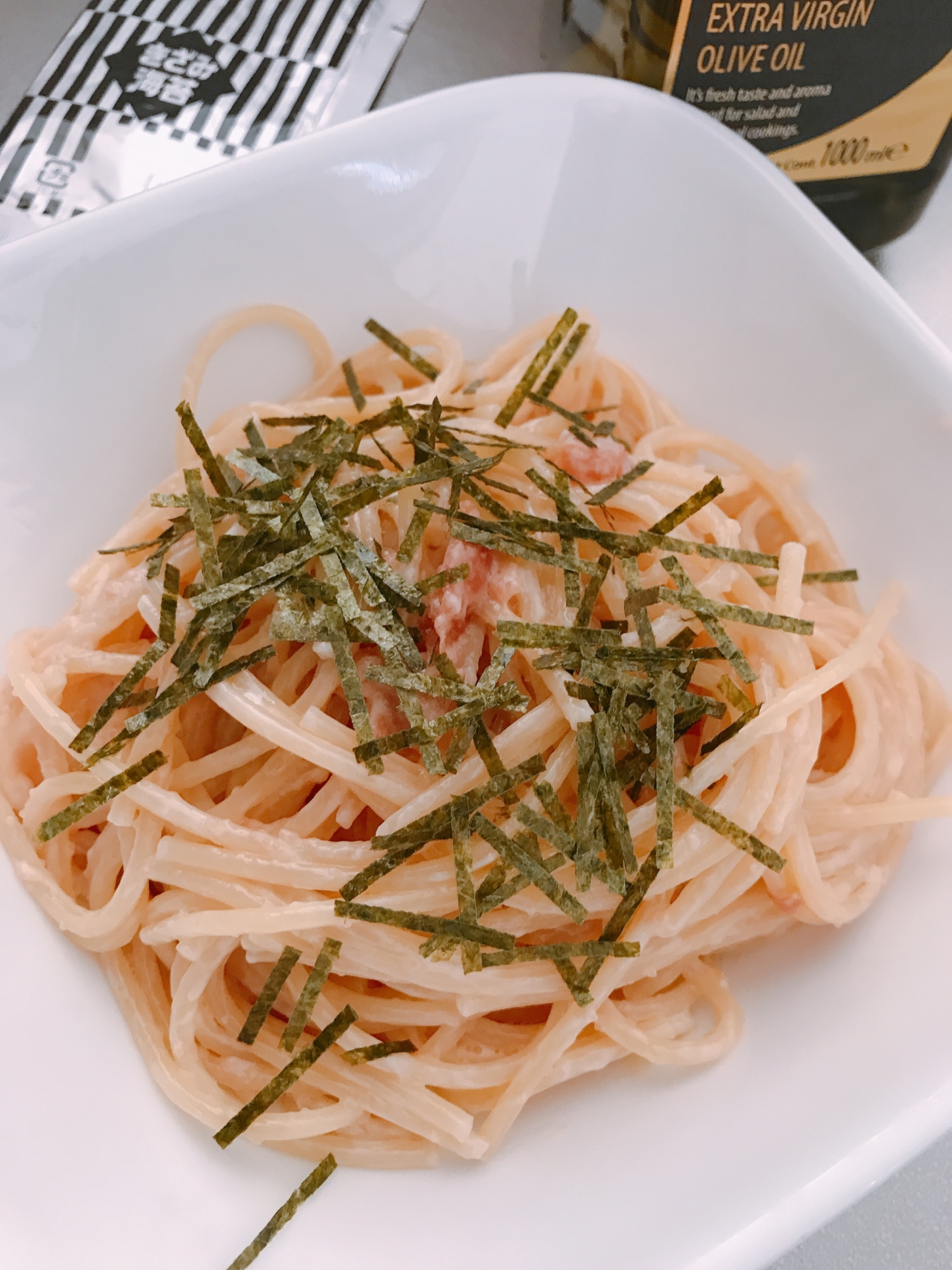梅干し入り明太ソースパスタ