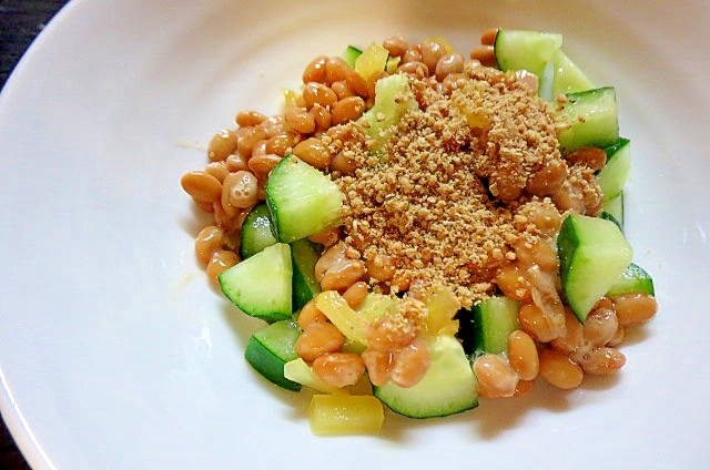 胡瓜の胡麻納豆サラダ