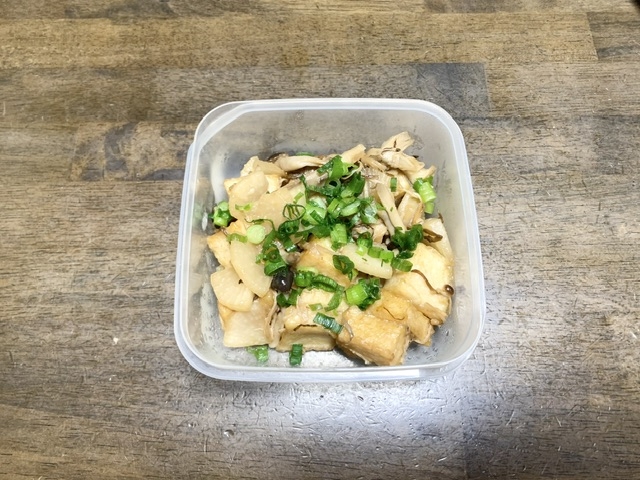 厚揚げと大根ときのこのコチュジャン炒め