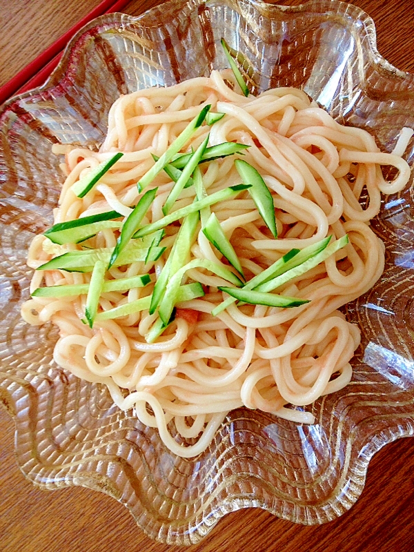 簡単一人ランチ☆明太子うどん