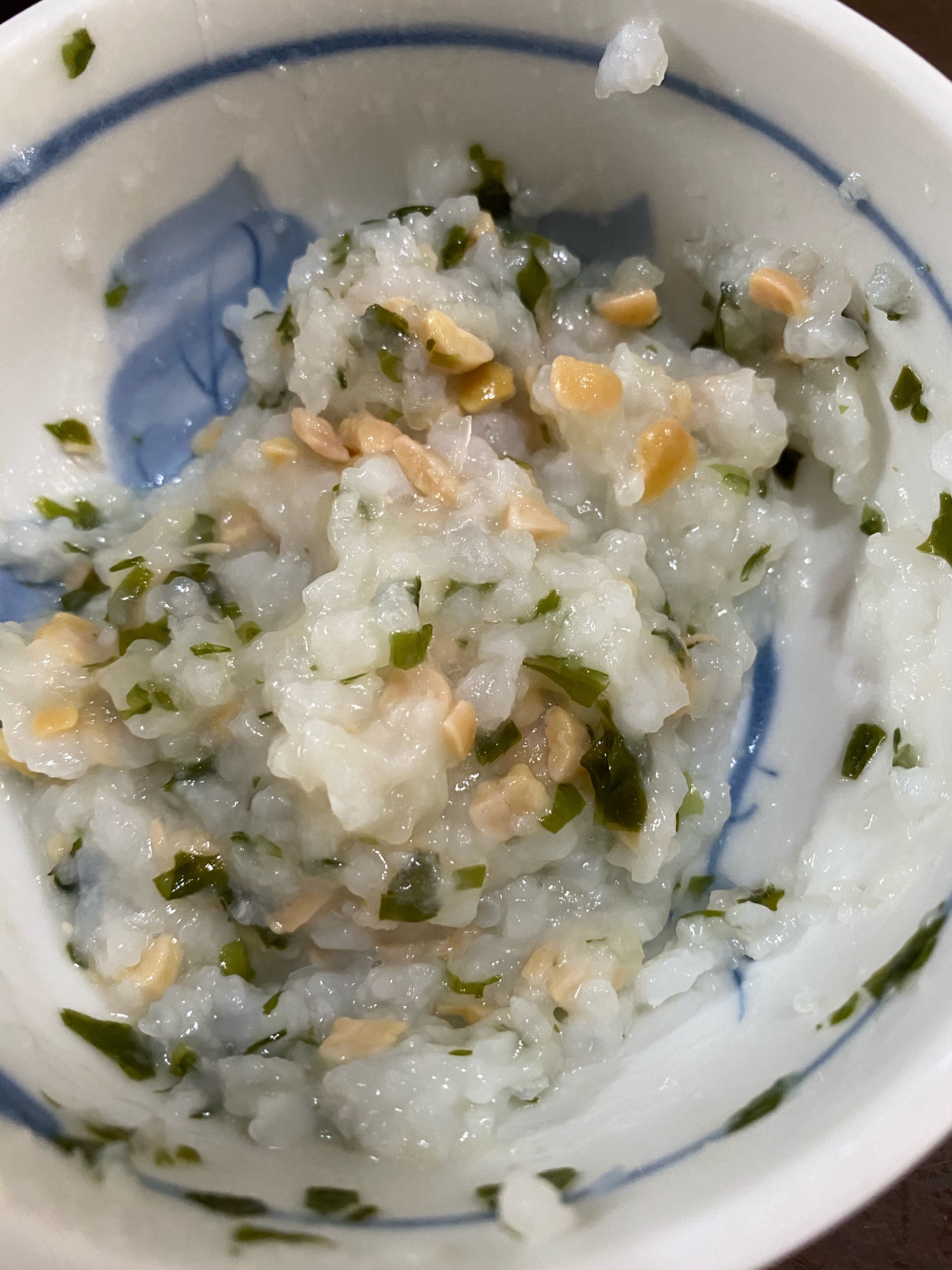 離乳食中期わかめと納豆のお粥