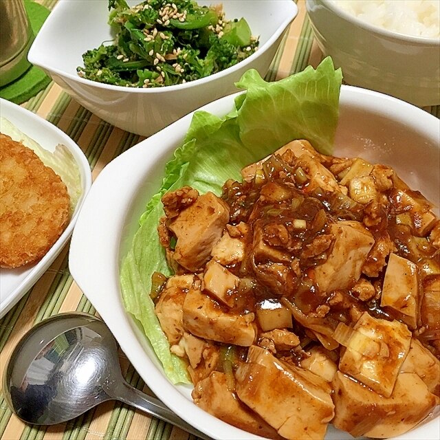 ちょっこしヘルシア ムネドリさんで麻婆豆腐 レシピ・作り方 by