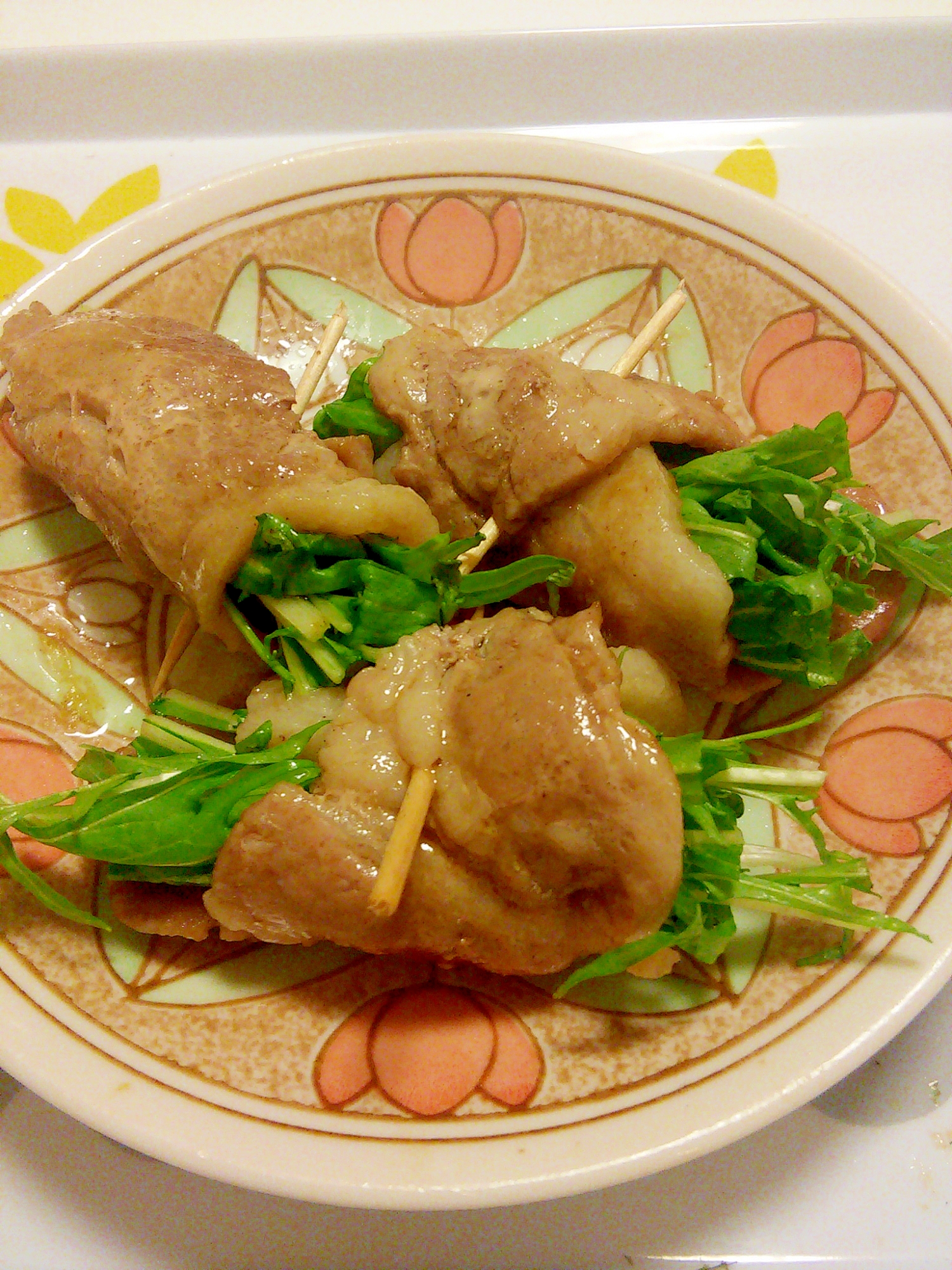 おつまみ★豚ロース肉の水菜巻き★ぽん酢風味