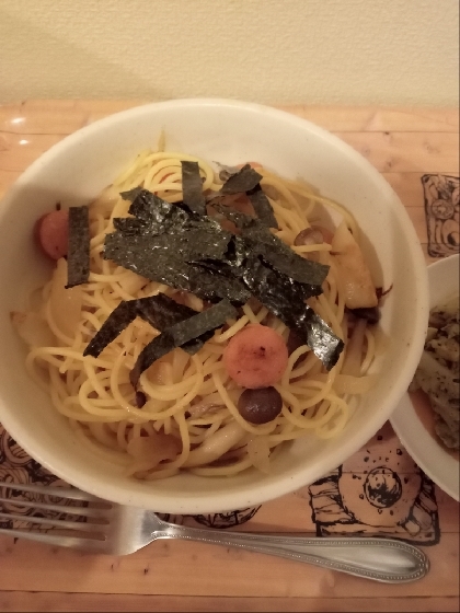 きのことベーコンの和風スープパスタ