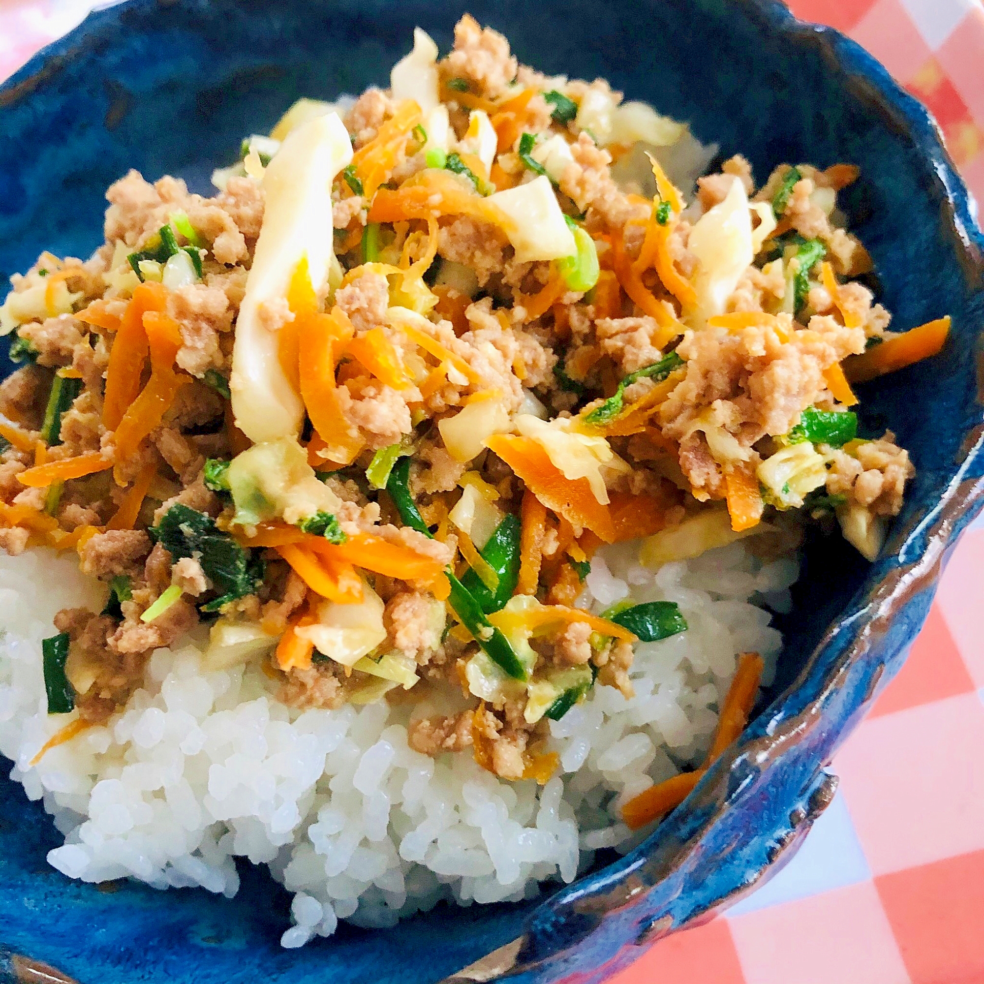 残り野菜とひき肉炒め