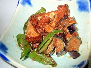 厚揚げとナスの甘味噌炒め