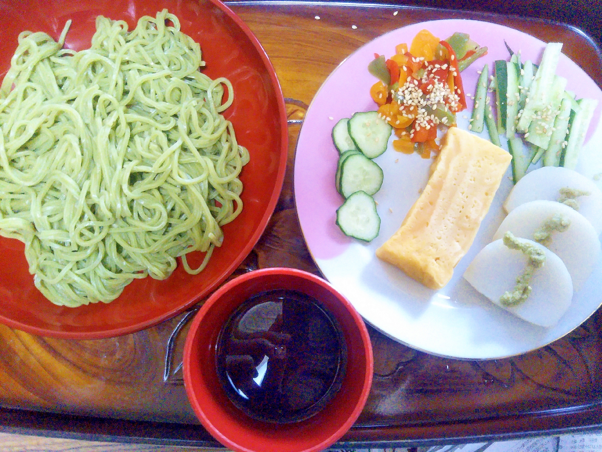 ★生茶蕎麦で彩りランチプレート