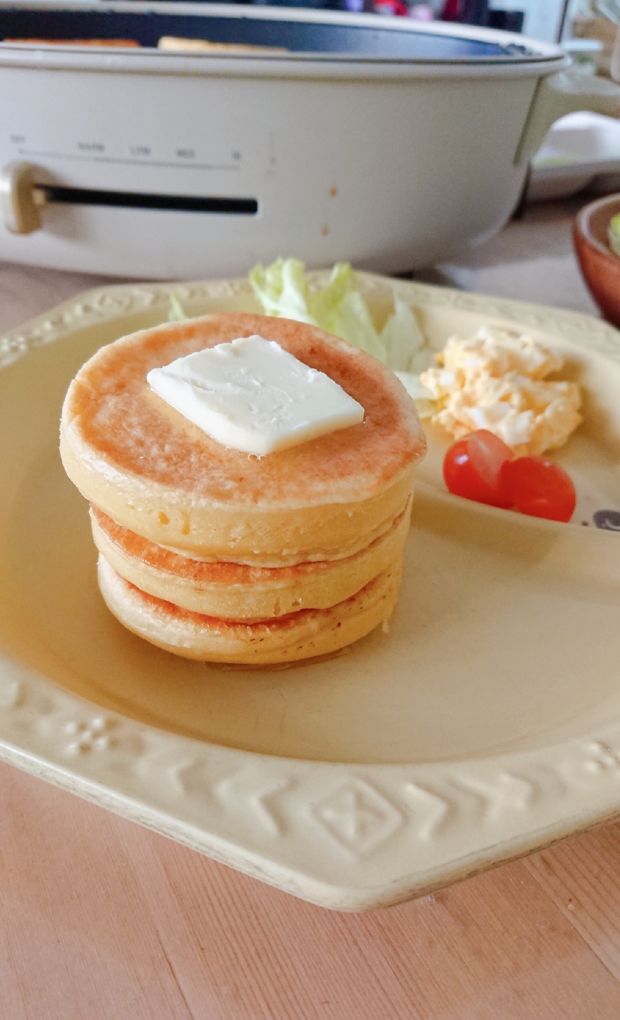 もっちもち！豆腐で分厚いホットケーキ♪