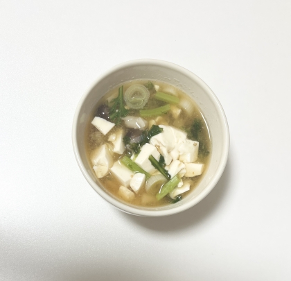 春菊と豆腐のお味噌汁！