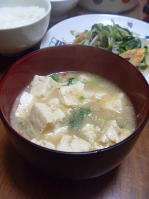 味噌と豆板醤で　麻婆豆腐