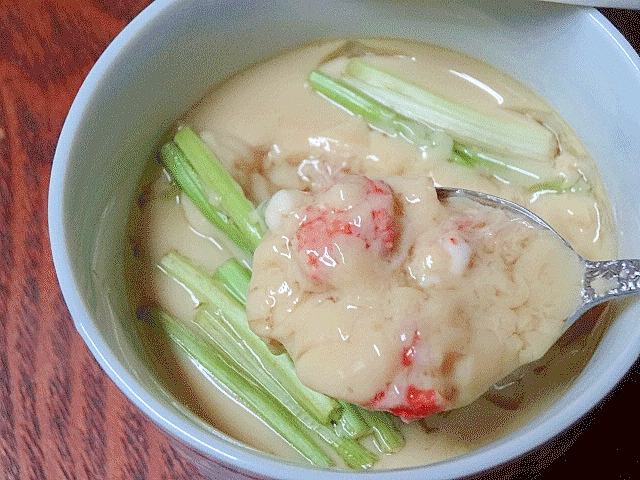 解しのコツがあります♪　「毛蟹の茶碗蒸し」