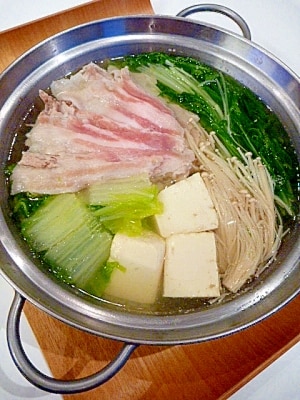 安い 豚肉 水菜 鍋