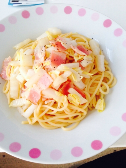 白菜のバターしょうゆパスタ レシピ 作り方 By どんぐり0番地 楽天レシピ